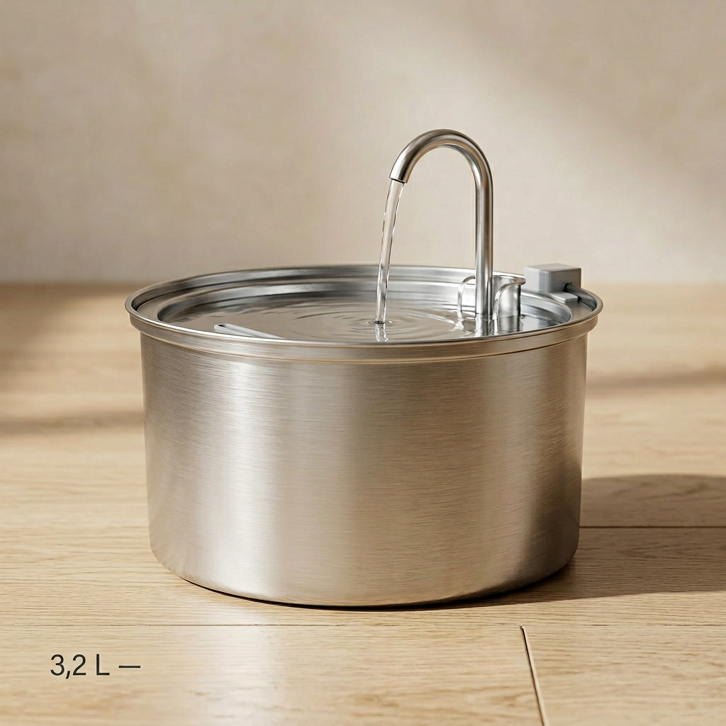 Dimensions fontaine à eau inox 3,2 litres Tiloo