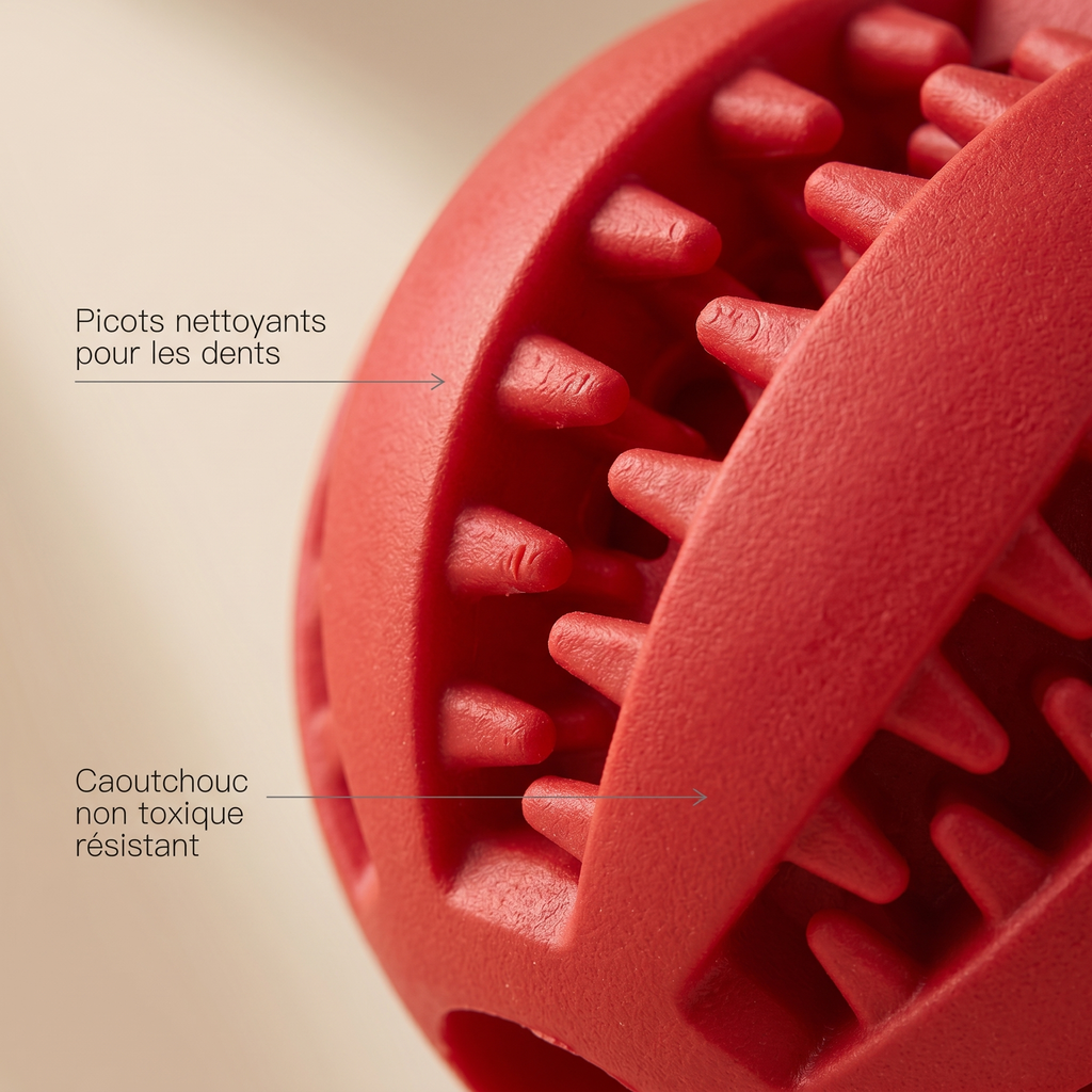 Texture caoutchouc non-toxique balle anti-mâchage chien Tiloo