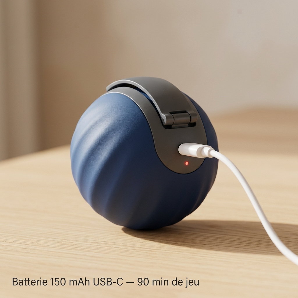 Dimensions boule interactive USB-C chat Tiloo avec échelle