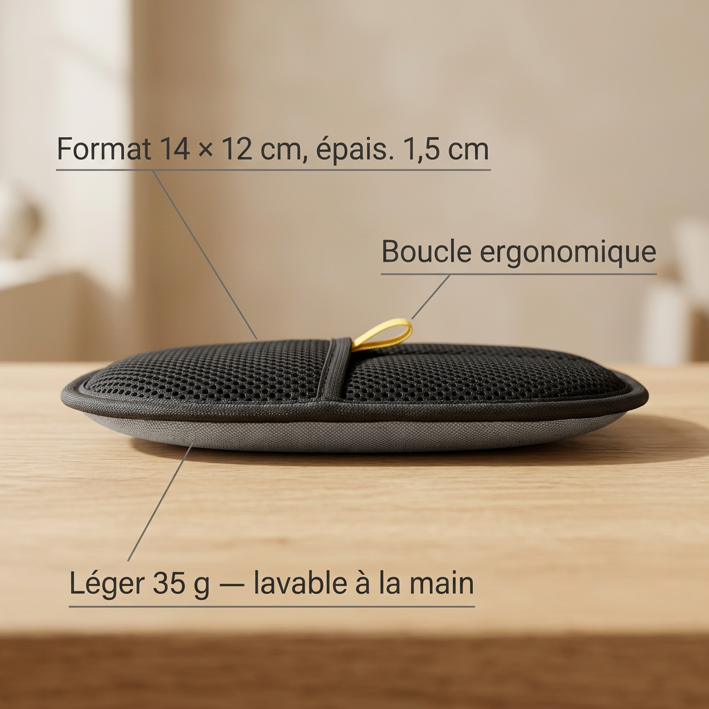 Dimensions 14 x 12 cm brosse anti-poils Tiloo avec règle