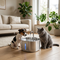 Fontaine à eau inox 2,2L pour Chat et Chien
