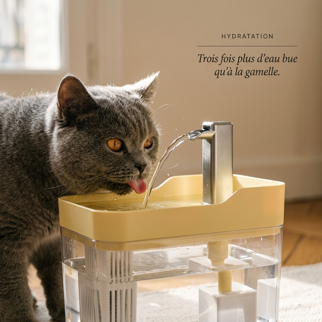 Fontaine à Eau Transparente 1,5L pour Chat & Petit Chien