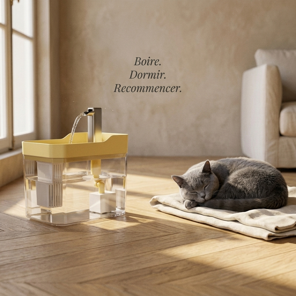 Fontaine à Eau Transparente 1,5L pour Chat & Petit Chien