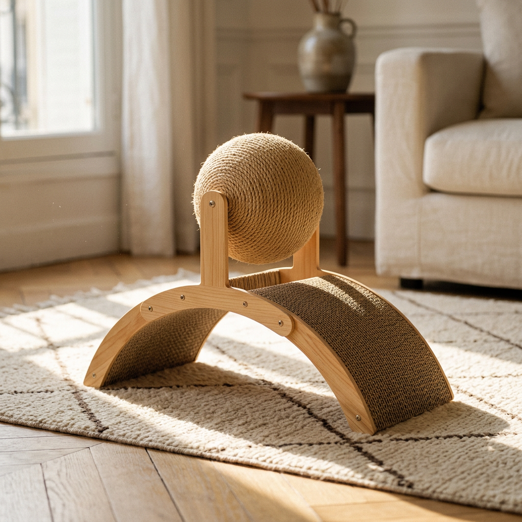 Griffoir Balle Sisal pour Chat — Pont en Bois 35 cm