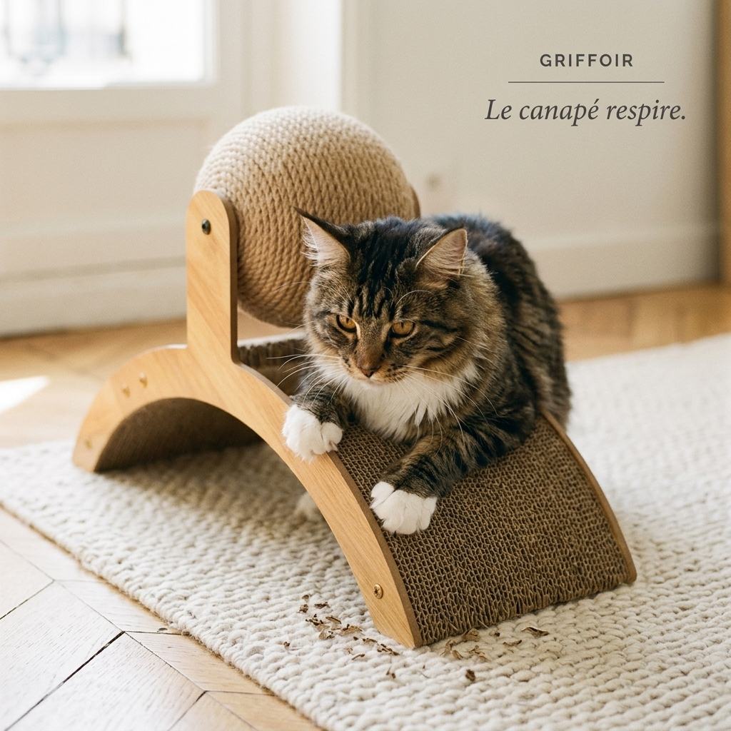 Griffoir Balle Sisal pour Chat — Pont en Bois 35 cm