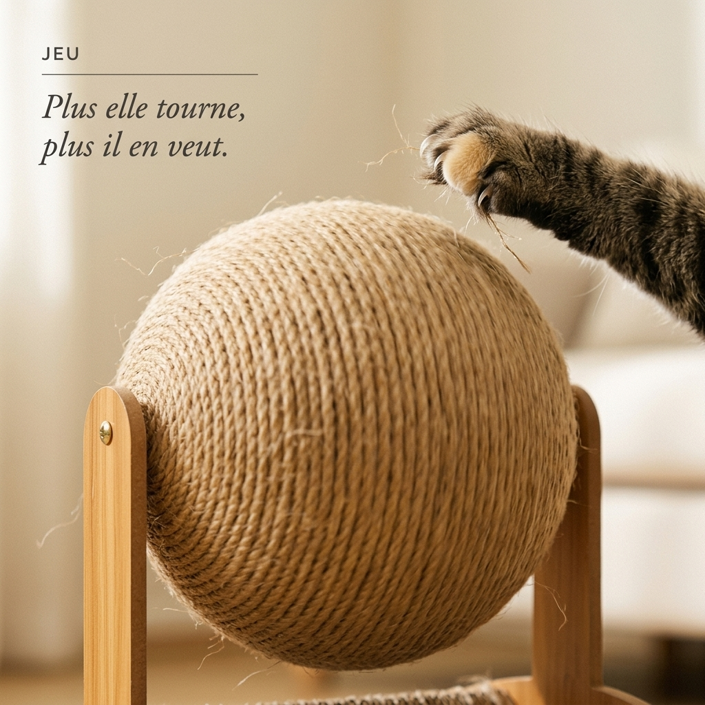 Griffoir Balle Sisal pour Chat — Pont en Bois 35 cm