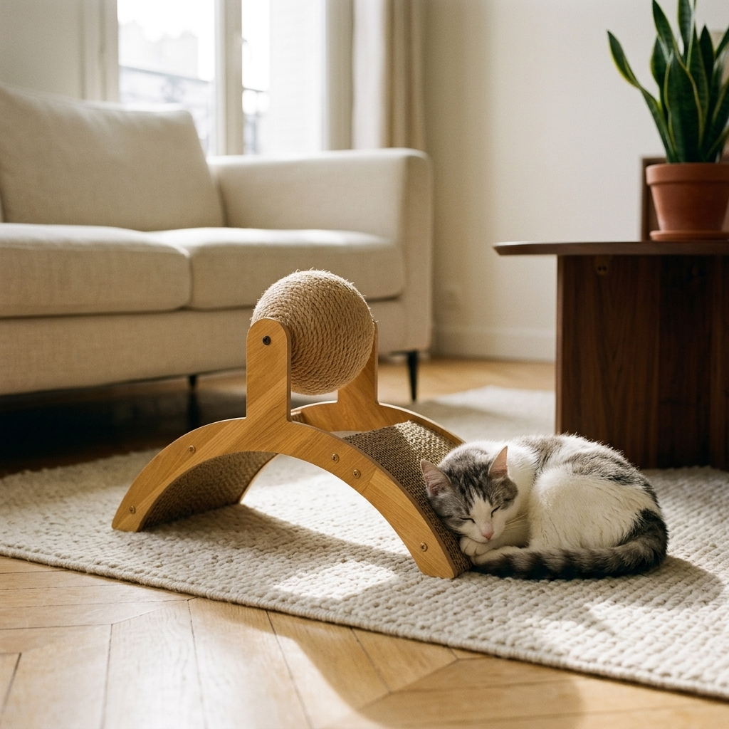 Griffoir Balle Sisal pour Chat — Pont en Bois 35 cm